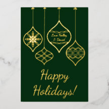 Eenvoudige Feestelijke Groene & Gouden Bauble Kers