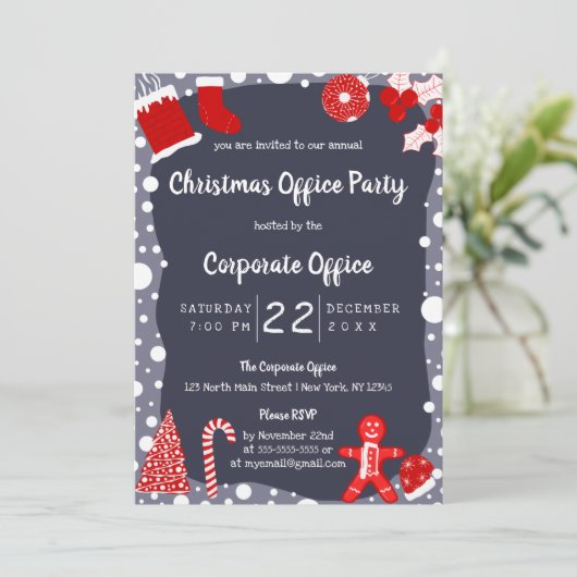 Eenvoudige feestelijke illustraties Kantoor kerst Kaart (Staand voorkant)