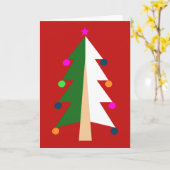 Eenvoudige feestelijke kerstboom Retro Art Kaart (Gele Bloem)