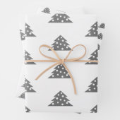 Eenvoudige feestelijke kerstboomfeestdag inpakpapier vel (In situ)