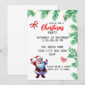 Eenvoudige feestelijke kerstnodes kerstuitnodiging kaart (Voorkant / Achterkant)