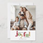 Eenvoudige feestelijke vreugdevolle kerstfoto feestdagenkaart (Voorkant)