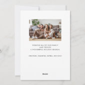 Eenvoudige feestelijke vreugdevolle kerstfoto feestdagenkaart (Achterkant)