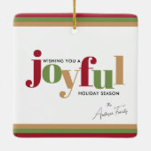 Eenvoudige feestelijke vrolijke kerst keramisch ornament (Achterkant)