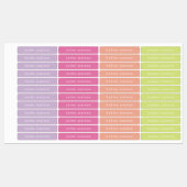Eenvoudige Felgekleurde Kindernaamlabels Labels (Vel)