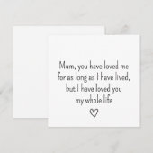 Eenvoudige fijne Moederdag kaart (Voorkant / Achterkant)