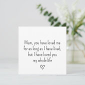 Eenvoudige fijne Moederdag kaart (Staand voorkant)