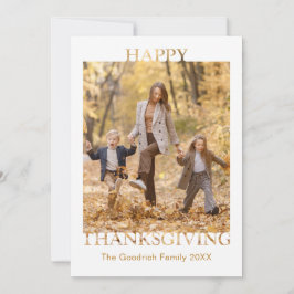 Eenvoudige fijne Thanksgiving fotokaart Feestdagenkaart