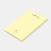 Eenvoudige Flamingo Elegant Tropisch Bord Geel Post-it® Notes (Schuin)