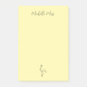 Eenvoudige Flamingo Elegant Tropisch Bord Geel Post-it® Notes (Voorkant)