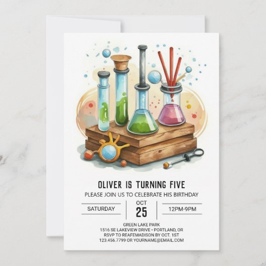Eenvoudige fles chemie wetenschapper verjaardag kaart (Voorkant)