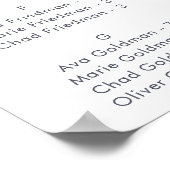 Eenvoudige Floral Alfabetical Wedding Seating Char Poster (Hoek)