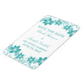 Eenvoudige Floral bewaar de Magneet Datum, Aqua (Linkerzijde)