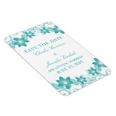 Eenvoudige Floral bewaar de Magneet Datum, Aqua (Rechterzijde)