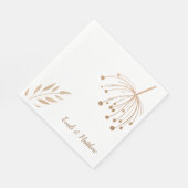 Eenvoudige Floral Botaniqe Gold Foil Wedding Servet (Hoek)