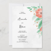 Eenvoudige Floral Botanische bruiloft Kaart (Voorkant)