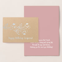 Eenvoudige Floral Botanische Verjaardag Echte Foli