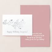 Eenvoudige Floral Botanische Verjaardag Echte Foli Folie Kaarten (Display)