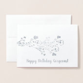 Eenvoudige Floral Botanische Verjaardag Echte Foli Folie Kaarten (Voorkant met envelop)