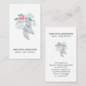 *~* Eenvoudige Floral Bouquet Angel Wing Visitekaartje (Voorkant / Achterkant)