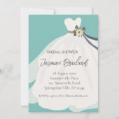 Eenvoudige Floral Bride Gown Bridal Shower Kaart (Voorkant)