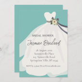 Eenvoudige Floral Bride Gown Bridal Shower Kaart (Voorkant / Achterkant)