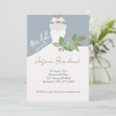 Eenvoudige Floral Bride Gown Bridal Shower Kaart (Staand voorkant)