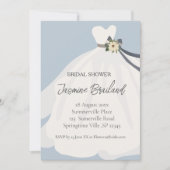 Eenvoudige Floral Bride Gown Bridal Shower Kaart (Voorkant)