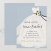 Eenvoudige Floral Bride Gown Bridal Shower Kaart (Voorkant / Achterkant)