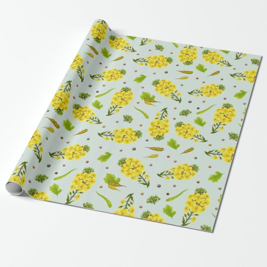 Eenvoudige Floral Cadeaupapier (Uitgerold)