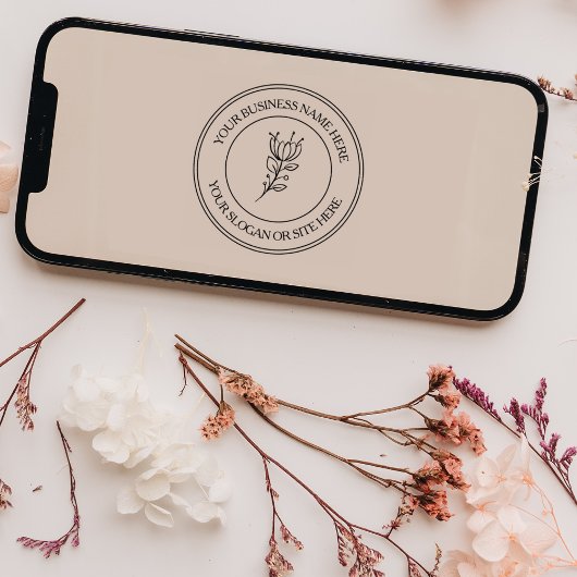 Eenvoudige Floral Custom Bedrijfsnaam Rubberstempel