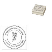 Eenvoudige Floral Custom Bedrijfsnaam Rubberstempel (Gestempeld)