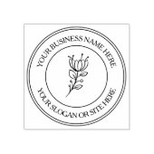 Eenvoudige Floral Custom Bedrijfsnaam Rubberstempel (Afrduk)