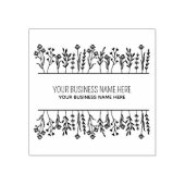 Eenvoudige Floral Custom Bedrijfsnaam Rubberstempel (Afrduk)