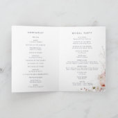 Eenvoudige Floral Folded Wedding Programma (Binnen)