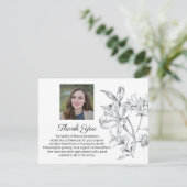 Eenvoudige Floral Foto Funeral Hartelijk dank Bedankkaart (Staand voorkant)