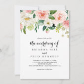 Eenvoudige Floral Green Calligraphy The Wedding of Kaart (Voorkant)