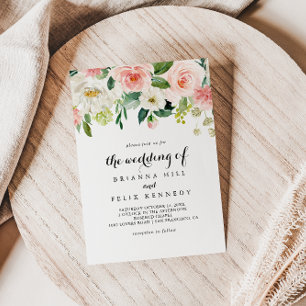 Eenvoudige Floral Green Calligraphy The Wedding of Kaart