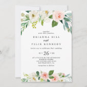 Eenvoudige Floral Green Foliage Casual bruiloft Kaart (Voorkant)