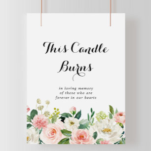 Eenvoudige Floral Green Foliage Deze kaars brandt Poster