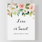 Eenvoudige Floral Green Foliage Love is Sweet Sign Poster