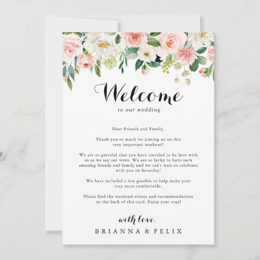 Eenvoudige Floral Green Foliage Weddenschap Welkom (Voorkant)