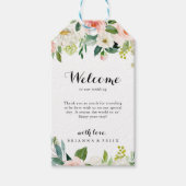 Eenvoudige Floral Green Foliage Weduwschap Welkom Cadeaulabel (Voorkant)