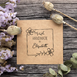 Eenvoudige Floral Handgemaakt, Aangepast Rubberstempel