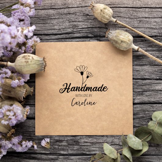 Eenvoudige Floral Handgemaakt, Aangepast Rubberstempel