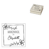 Eenvoudige Floral Handgemaakt, Aangepast Rubberstempel (Gestempeld)