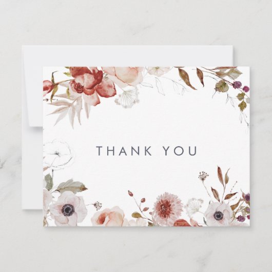 Eenvoudige Floral Hartelijk dank Bedankkaart (Voorkant)