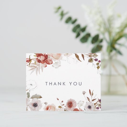 Eenvoudige Floral Hartelijk dank Bedankkaart (Staand voorkant)