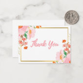 Eenvoudige Floral Hartelijk dank Notitiekaartje (Voorkant / Achterkant in situ)