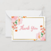 Eenvoudige Floral Hartelijk dank Notitiekaartje (Voorkant)